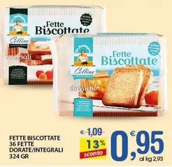 Qui Discount Fette biscottate 36 fette dorate/integrali offerta