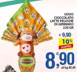 Qui Discount Uovo cioccolato latte peluche di gennaro offerta