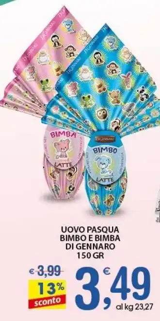 Qui Discount Uovo pasqua bimbo e bimba di gennaro offerta