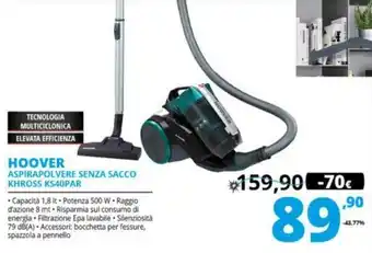 Comet Hoover Aspirapolvere Senza Sacco KHROSS KS40PAR offerta