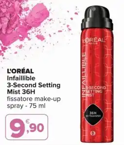 Iperal L'ORÉAL Infaillible 3-Second Setting Mist 36H fissatore make-up spray offerta