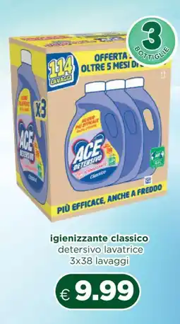 Acqua & Sapone ACE igienizzante classico detersivo lavatrice offerta