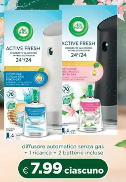 Acqua & Sapone AIR WICK diffusore automatico senza gas +1 ricarica + 2 batterie incluse offerta