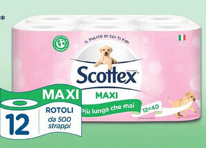 Acqua & Sapone Scottex maxi carta igienica 12 rotoli offerta