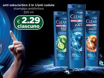 Acqua & Sapone CLEAR anti sebo/action 2 in 1/anti caduta shampoo antiforfora offerta