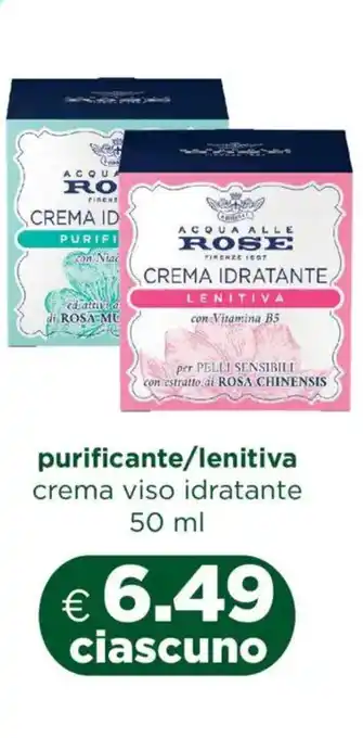 Acqua & Sapone ACQUA ALLE ROSE purificante/lenitiva crema viso idratante offerta