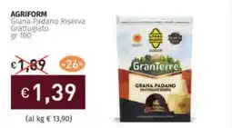 Prezzemolo e Vitale AGRIFORM Grana Padano Riserva Grattugiato offerta