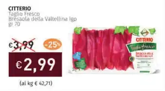 Prezzemolo e Vitale CITTERIO Taglio Fresco Bresaola della Valtellina Igp offerta