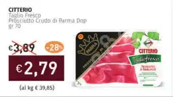 Prezzemolo e Vitale CITTERIO Taglio Fresco Prosciutto Crudo di Parma Dop offerta