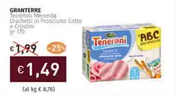 Prezzemolo e Vitale GRANTERRE Teneroni Merenda Dischetti di Prosciutto cotto e Crostini offerta