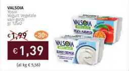 Prezzemolo e Vitale VALSOIA Yosoi Yogurt Vegetale vari gusti offerta