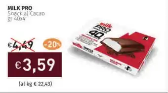 Prezzemolo e Vitale MILK PRO Snack al Cacao offerta