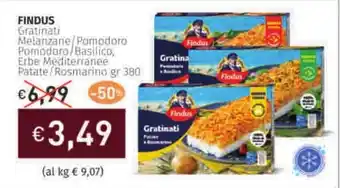 Prezzemolo e Vitale FINDUS Gratinati Melanzane/Pomodoro Pomodoro/Basilico, Erbe Mediterranee Patate/Rosmarino offerta