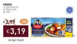 Prezzemolo e Vitale FINDUS 12 Bastoncini di Merluzza offerta