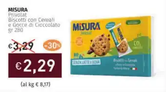 Prezzemolo e Vitale MISURA Privolat Biscotti con Cereali e Gocce di Cioccolato offerta