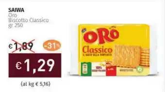 Prezzemolo e Vitale SAIWA Oro Biscotto Classico offerta