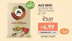 Prezzemolo e Vitale ALCE NERO Granola Bio Mix di Frutta offerta