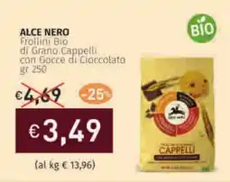 Prezzemolo e Vitale ALCE NERO Frollini Bio di Grano Cappelli con Gocce di Cioccolato offerta