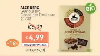 Prezzemolo e Vitale ALCE NERO Granola Bio Cioccolato Fondente offerta