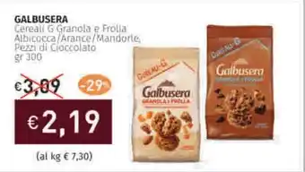 Prezzemolo e Vitale GALBUSERA Cereali G Granola e Frolla Albicocca/Arance/Mandorle Pezzi di Cioccolato offerta