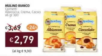 Prezzemolo e Vitale MULINO BIANCO Cornetti Albicocca, Crema, Cacao offerta