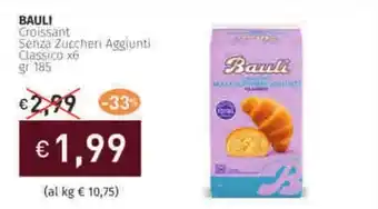 Prezzemolo e Vitale BAULI Croissant Senza Zuccheri Aggiunti Classico offerta