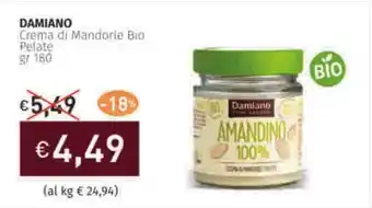 Prezzemolo e Vitale DAMIANO Crema di Mandorle Bio Pelate offerta