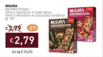 Prezzemolo e Vitale MISURA Barrette Protein Semi e Mandorte e Frutti Rossi offerta