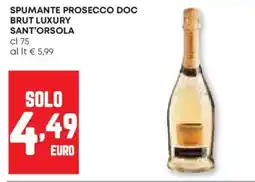 Pam Spumante prosecco doc brut luxury SANT'ORSOLA offerta