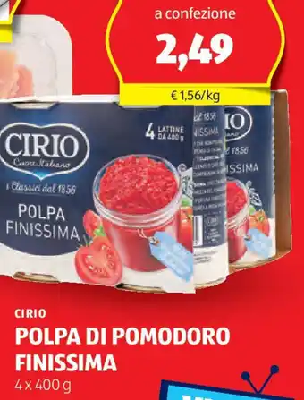 ALDI Cirio polpa di pomodoro finissima offerta