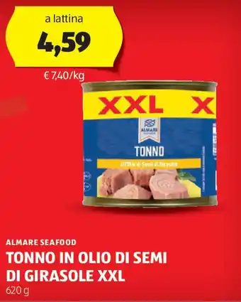 ALDI Almare seafood tonno in olio di semi di girasole xxl offerta