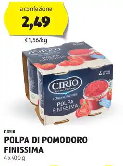 ALDI Cirio polpa di pomodoro finissima offerta