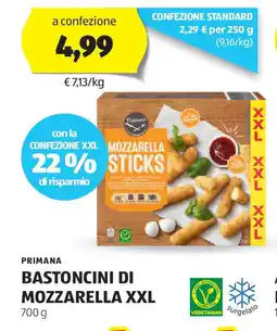 ALDI Primana bastoncini di mozzarella xxl offerta