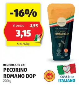 ALDI Regione che vai pecorino romano dop offerta