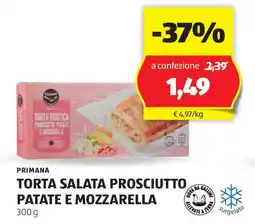 ALDI Primana torta salata prosciutto patate e mozzarella offerta