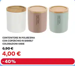 Max Factory Contenitore in poliresina con coperchio in bambu' colorazioni varie offerta