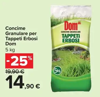 Carrefour Concime Granulare per Tappeti Erbosi Dom offerta