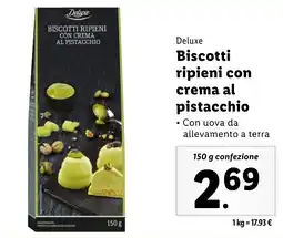 Lidl Deluxe Biscotti ripieni con crema al pistacchio offerta