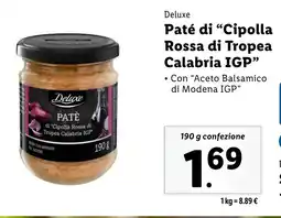 Lidl Deluxe Paté di "Cipolla Rossa di Tropea Calabria IGP" offerta