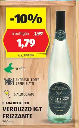 ALDI Piana del ruffo verduzzo igt frizzante offerta