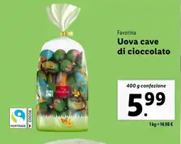 Lidl Favorina Uova cave di cioccolato offerta