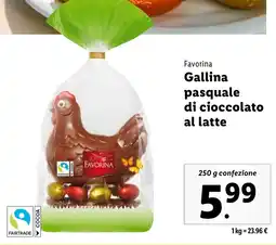 Lidl Favorina Gallina pasquale di cioccolato al latte offerta