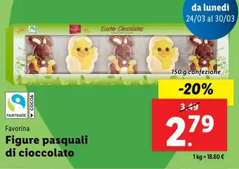 Lidl Favorina Figure pasquali di cioccolato offerta