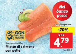 Lidl Gastronomia di Mare Filetto di salmone con pelle offerta