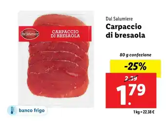 Lidl Dal Salumiere Carpaccio di bresaola offerta