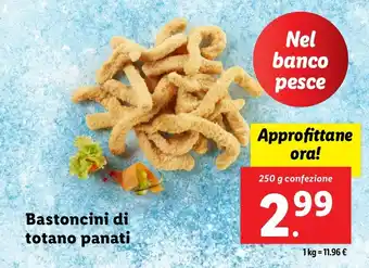 Lidl Bastoncini di totano panati offerta