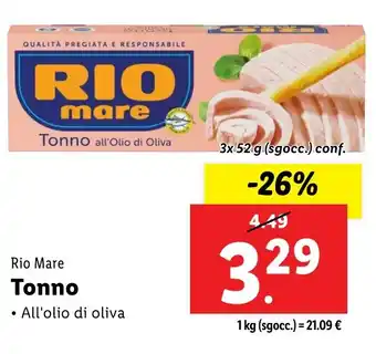 Lidl Rio Mare Tonno offerta