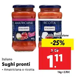 Lidl Italiamo Sughi pronti offerta