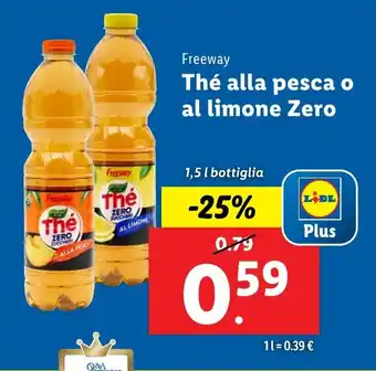 Lidl Freeway Thé alla pesca o al limone Zero offerta