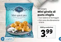 Lidl 1001 delights Mini girelle di pasta sfoglia offerta